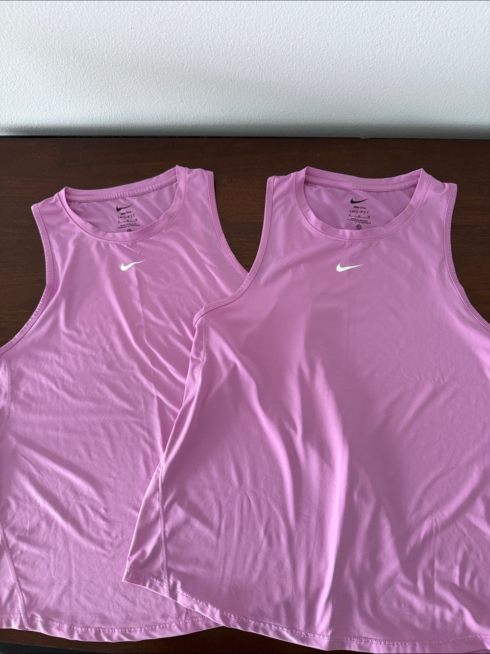 2 New Nike Pink Dri-FIT Tank Tops